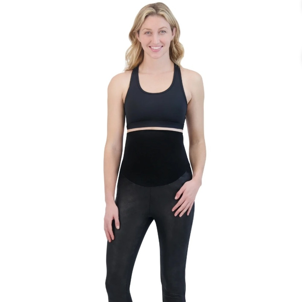 Time And Tru Women's Faux Leather Maternity Leggings
